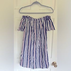 Carly Jean striped off the shoulder dress